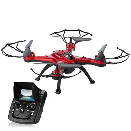 GoolRC T5G 5.8G FPV Drone Quadcopter with 2.0MP HD Camera Live Video, Headless Mode, One Key Return and 3D Flips RC Quadcopter Height Hold Easy Fly for Learning(RED)