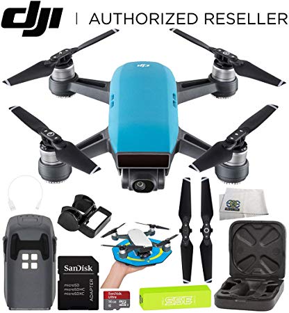 DJI Spark Portable Mini Drone Quadcopter Starter Palm Landing Pad Bundle (Sky Blue)