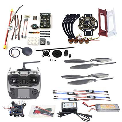 QWinOut DIY FPV Drone Quadcopter 4-axle Aircraft Kit :F450 450 Frame + PXI PX4 Flight Control + 920KV Motor +GPS + AT9 Transmitter + Gimbal Camera Mount