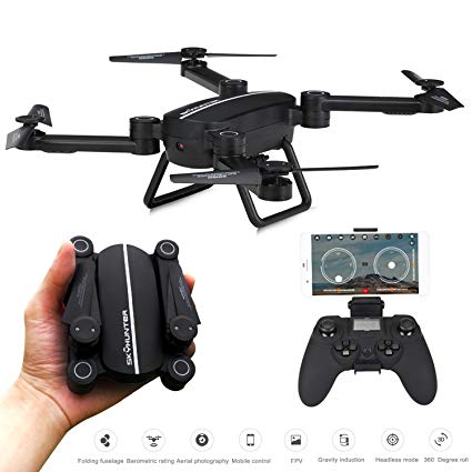 OKPOW RC Drone Foldable Selfie Drones FPV Wifi RC Quadcopter 2.4GHz 6-Axis Gyro Remote Control Drone with 720P HD Camera Drone