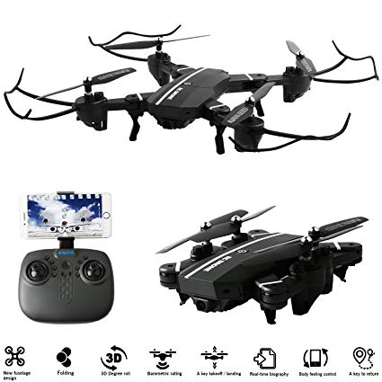 8807HD-G Mini Foldable Pocket RC Drone, RTF 360 Rolling 2.4G 4CH 6-Axis RC Quadcopter - 0.3MP WIFI FPV Camera UFO