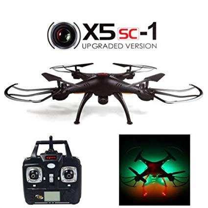 JMAZ Syma X5SC-1 Explorers Upgraded Version RC Quadcopter Drone 4CH 6-Axis 2.4G Gyro Drone 2MP HD Camera Black