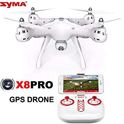 Amazingbuy - Syma X8PRO X8 Pro GPS Drone With 720P WIFI FPV Real-Time Camera Altitude Hold RC Racing Camera Drone Quad-copter RC Helicopter Toys