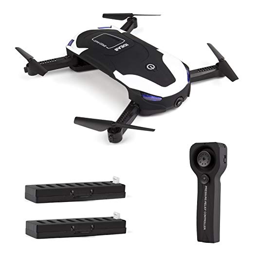 le-idea IDEA8 Stylish Funny FPV RC Drone with 720P HD WI-FI Camera Live Video, Foldable Selfie Pocket Drone for Kid & Beginner, Two Cameras,Two Alititude Holds,Follow Me,Gravity Sensor,2 Battery