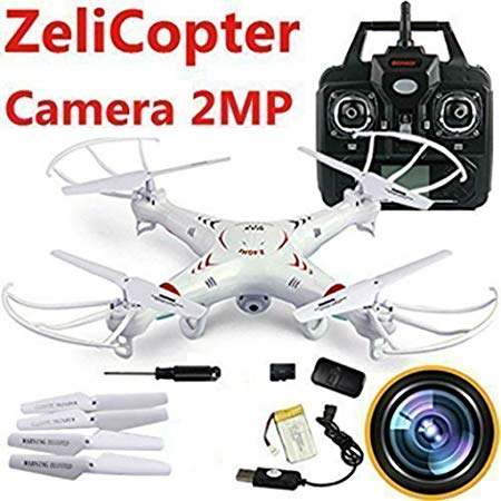 ZeliCopters Rc Quadcopter with 2MP Video Camera,4 Ch 2.4ghz 6-gyro, Remote Control Drone Equipted with Headless System Drones Quadcopters