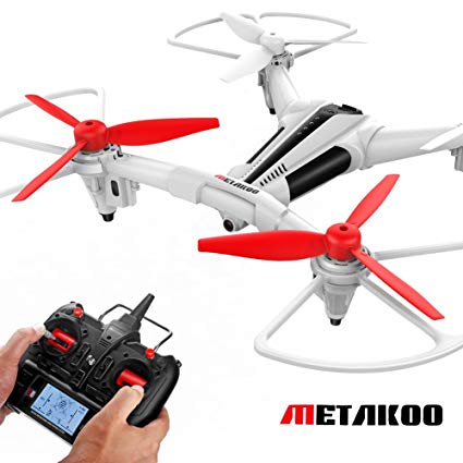 METAKOO X300 RC Toy Drone with Wide-angle 720P HD Camera, Optical Flow Positioning, Altitude Hold Big Outdoor Helicopter, Quadcopter with LCD, 3D Flips, Headless Mode and One-key Landing/Taking off