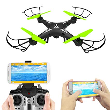 SKYKING Wifi RC Quadcopter Drone with FPV Camera Supported IPHONE & ANDROID App Remote Controlled Flying Drone with HD Camera Live Video Recording Easy to Fly Toy Drone for Kids