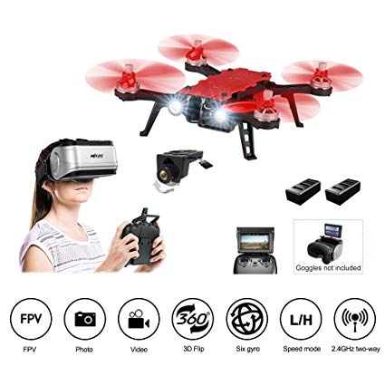 HIOTECH MJX Bugs 8 Pro Drone FPV RC Drone Kit 720P Camera Video 6-Axis Gyro Brushless Motor, Bonus Battery, Quadcopter for Kids Beginners Adults Angle/Acro 3DFlips Alarm (Goggles sold separately)