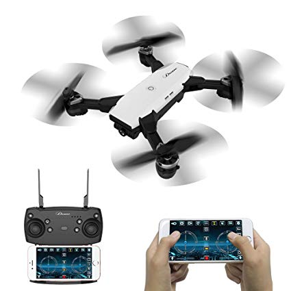 LE-IDEA Foldable 6 Axis Gyro With 720P 2MP HD Camera Quadcopter Headless Mode; FPV RC Toy LED Light White Drone for Kids,Beginner Selfie