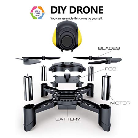 Maxxrace STEM Rc toys DIY Mini Racing Drone Headless Mode 2.4Ghz Nano LED RC Quadcopter Altitude Hold Good for beginners (DIY)