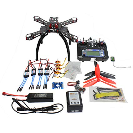 QWinOut QQ Super Multi-rotor Flight Control DIY 310mm Fiberglass RC Racing Drone Unassembly ARF Combo Set with Flysky FS-i6 6CH 2.4G AFHDS 2A LCD Remote Controller