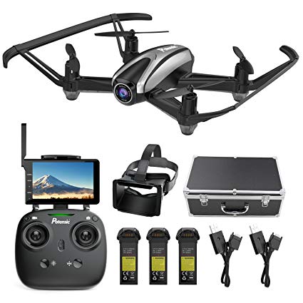 Drone with Camera, Potensic RC Quadcopter 720P HD Live Video 5.8Ghz FPV 5 Inch Screen Monitor Headless Mode & Altitude Hold Function & Carrying Case & VR Glasses