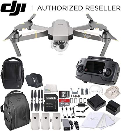 DJI Mavic Pro Platinum FLY MORE COMBO Collapsible Quadcopter Drone Backpack Bundle