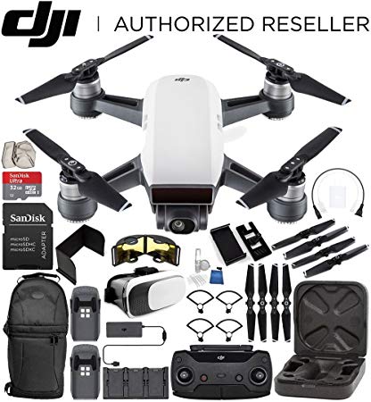 DJI Spark Portable Mini Drone Quadcopter Fly More Combo (Alpine White) Everything You Need Bundle