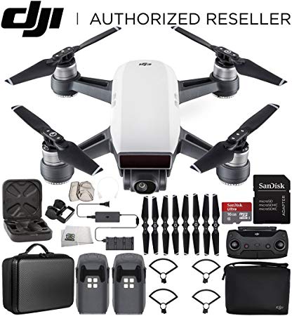 DJI Spark Portable Mini Drone Quadcopter Fly More Combo Portable Bag Shoulder Travel Case Bundle (Alpine White)