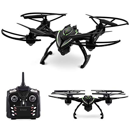 Aduro Altitude StealthBlazer Drone w/HD Camera to take picture & record 360° 3D Flips – 2.4 GHz Aerial Quadcopter & LCD Interface Remote Control, 3.7V600Ma Lithium Battery, Micro SD Slot