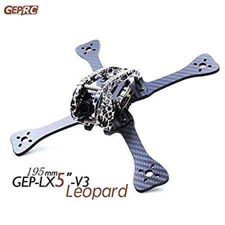 GEPRC 195mm Carbon Fibre Quadcopter Drone Frame Kit for Micro FPV Racing Drone Support 2204 2205 2206 Brushless Motor by Crazepony (GEP-LX4-V3)