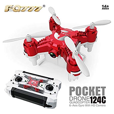 QWinOut FQ777-124C MINI Dual Mode With 2.0MP HD Camera With Switchable Controller RC Quadcopter One Press Home 360 Degrees Rollover RTF (Red)