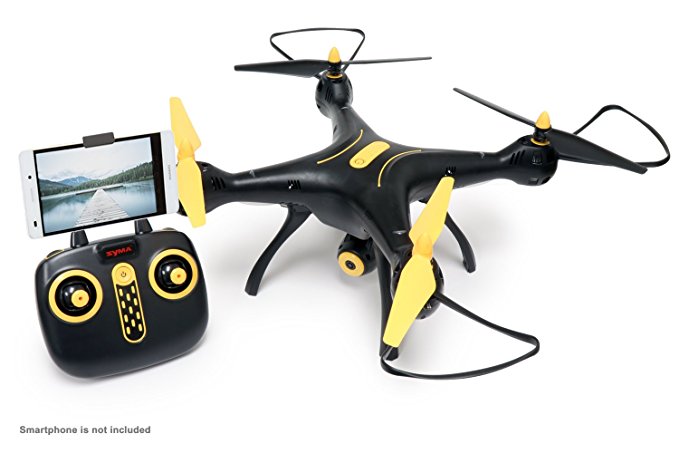 Tenergy Syma X8SW Wi-Fi FPV Quadcopter Drone 720P HD Camera Altitude Hold RC 2.4G 4CH 6 Axis, Black/Yellow