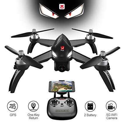 XFUNY MJX B5W Bugs 5 W RC Quadcopter 1080P 5G WiFi Camera Live Video 2.4GHz Remote Control Aircraft 6-Axis Gyro FPV Drone with GPS Return Home, Altitude Hold, Follow Me, 2 Battery (B5W)