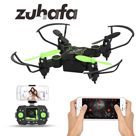 Zuhafa Z2HC Mini Foldable RC Drone FPV VR Wifi RC Quadcopter Remote Control Drone with HD 720P Camera RC Helicopter black