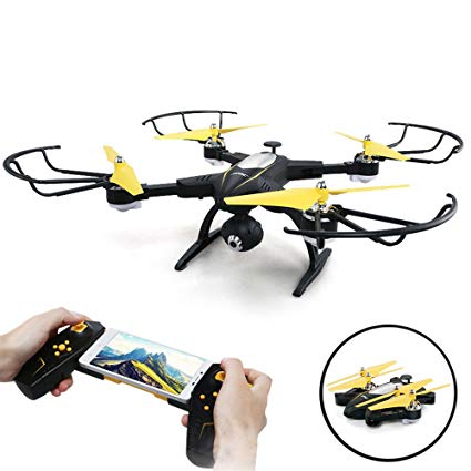 SZJJX RC Drone Foldable Remote Control FPV VR Wifi Quadcopter 2.4GHz 6-Axis Gyro 4CH Helicopter with 2MP 720P HD Camera Time Transmission RTF SJ39 Black