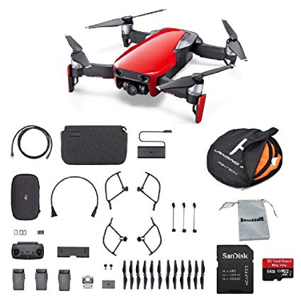 DJI Mavic Air Fly More Combo (Flame Red) Portable Quadcopter Drone Bundle with Additional Memory Card and More