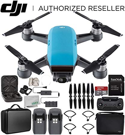 DJI Spark Portable Mini Drone Quadcopter Fly More Combo Portable Bag Shoulder Travel Case Bundle (Sky Blue)