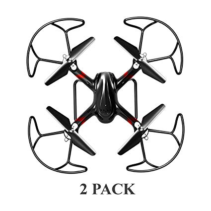 2-Pack Alta Black Quadcopter Sparrow RC Drone with 2.4GHZ Remote Control