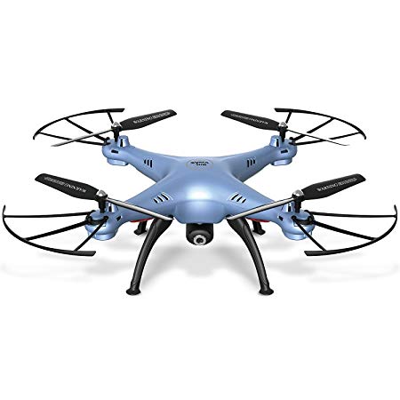 TM USA Syma X5HW Wifi FPV Drone with HD Camera Live Video Altitude Hold 2.4Ghz 4CH RC Quadcopter Blue