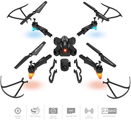 Best Choice Products DIY Detachable RC Drone w/ 2.0MP FPV Camera, Gravity Sensor, Altitude Hold, Headless Mode - Black