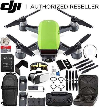 DJI Spark Portable Mini Drone Quadcopter Fly More Combo (Meadow Green) EVERYTHING YOU NEED Bundle