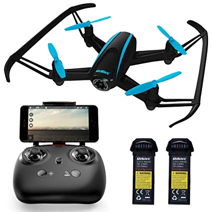 Quadcopter Drone with Camera Live Video - Dragonfly Indoor Outdoor WiFi FPV Drone with 2 Batteries