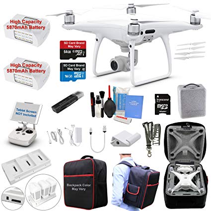 DJI Phantom 4 PRO Drone Quadcopter Bundle Kit with 2 Batteries, 4K Professional Camera Gimbal and MUST HAVE Accessories