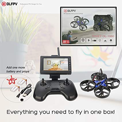 DLFPV Mini FPV RC Drone Quadcopter with HD 600TVL Camera 2.4Ghz 8CH Remote Control and 4.3inch 5.8G 40CH LCD Monitor Receiver Altitude Hold 6-Axis Gyroscope RTF UFO Quadcopter