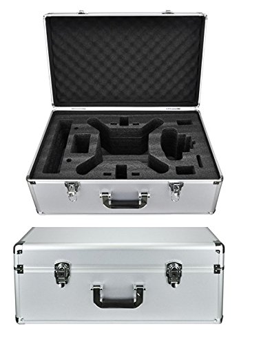 Protective Aluminum Hard Traveling Case for DJI Phantom 4 DJI Phantom 3 Standard, Advanced Quadcopter Drone with 2.7K HD Video Camera, DJI Phantom 3 Professional 4K UHD Video Camera Drone (Silver)