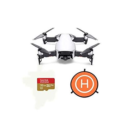 DJI MAVIC Air Arctic White - Bundle With 32GB SDHC U3 Card, 75cm Protective Fast-fold Drone Landing Pad