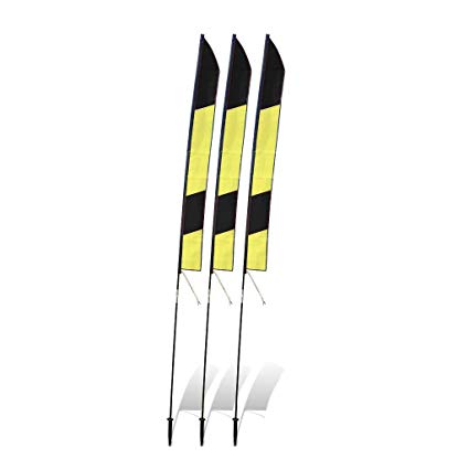 Premier RC 6 ft. Slalom FPV Racing Air Gates with 10 ft. Poles (Set of 3) - Yellow/Black