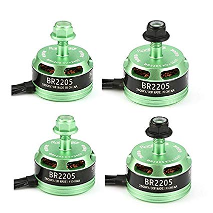 New 4X Racerstar Racing Edition 2205 BR2205 2600KV 2-4S Brushless Motor Green For 210 X220 250 280 By KTOY