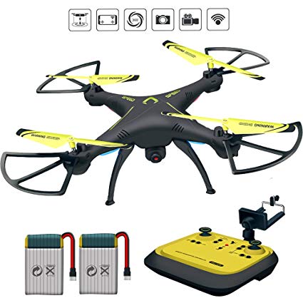 Drones with Camera for Expert Pilots and Beginners - Honor-Y 720P HD FPV Live Video Camera 2.4GHz 6-Axis Gyro RC Quadcopter Drone for Adults and Kids ( Yellow )