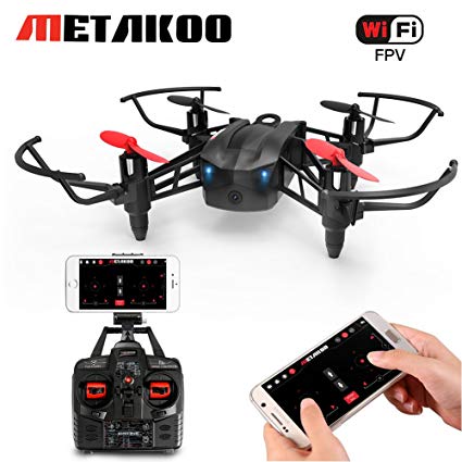 METAKOO M5 RC Drone with FPV WIFi Camera and 2 Batteries, High Speed RTF Racing Drone, Portable Helicopter, Quadcopter with Altitude Hold, 3D Flips, Headless Mode and One-key Landing/Taking off