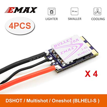 Crazepony 4pcs EMAX BLheli_S Bullet 20A ESC 2-4S Support Onshot42 Multishot D-shot for FPV Racing Multirotor