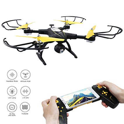 JJRC H39 RC Selfie Drone ,Kingtoys WIFI FPV Foldable Drone, 720P HD Camera Live Video,2.4GHz 4CH 6-Axis Gyro APP Control FPV Helicopters ,Altitude Hold, Gravity Sensor and Headless