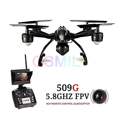 Qsmily 509G FPV Drone with HD 2MP Camera Live Video RC Quadcopter with FPV Monitor Screen on Remote , Altitude Hold & Headless Mode & One Key Return