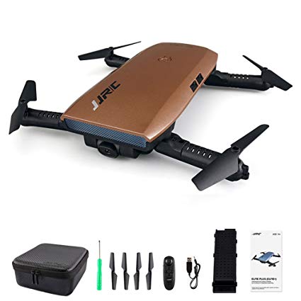 JJRC H47 Elfie WIFI Foldable Pocket FPV Drone Mini Quadcopter with 720P Camera (brown standard package)