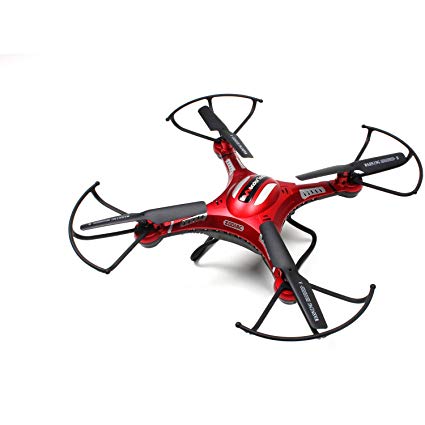 WonderTech Zodiac RC 6-Axis Gyro Remote Control Quadcopter Flying Drone with HD Camera, LED Lights, (Red)