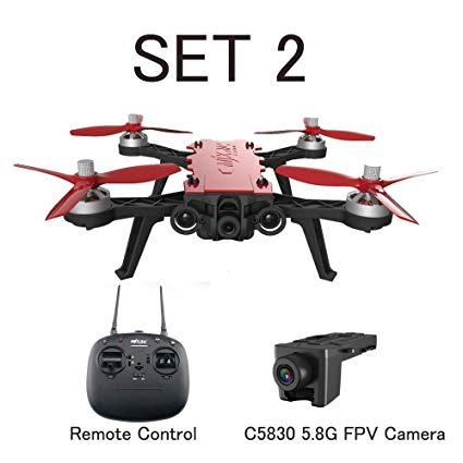 Drone With Camera Live Video FPV Drone With Goggles,Amazingbuy - MJX Bugs 8 Pro B8pro 5.8G 720P 4CH Brushless Motor Angle/Acro Mode Switch High Speed RC Racing Helicopter Quadcopter (SET 2)