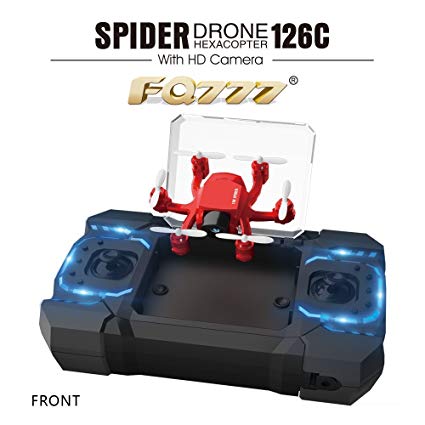 FQ777-126C FQ777 126C MINI Drone with 2MP HD Camera RC Quadcopter MODE1 & MODE2 Switch Headless 4CH 6Axis Gyro 3D-flip One-key Return Spider RC Hexacopter - Red