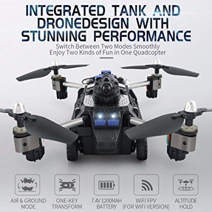 JJRC H40 2.4G 4CH 6 Axis RC Drone With WIFI Camera Air and Ground Mode Headless Mode One Key Land RC Tank Quadcopter VS H31 H37