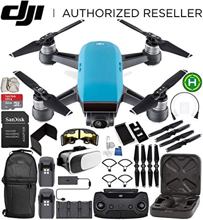 DJI Spark Portable Mini Drone Quadcopter Fly More Combo (Sky Blue) EVERYTHING YOU NEED Bundle